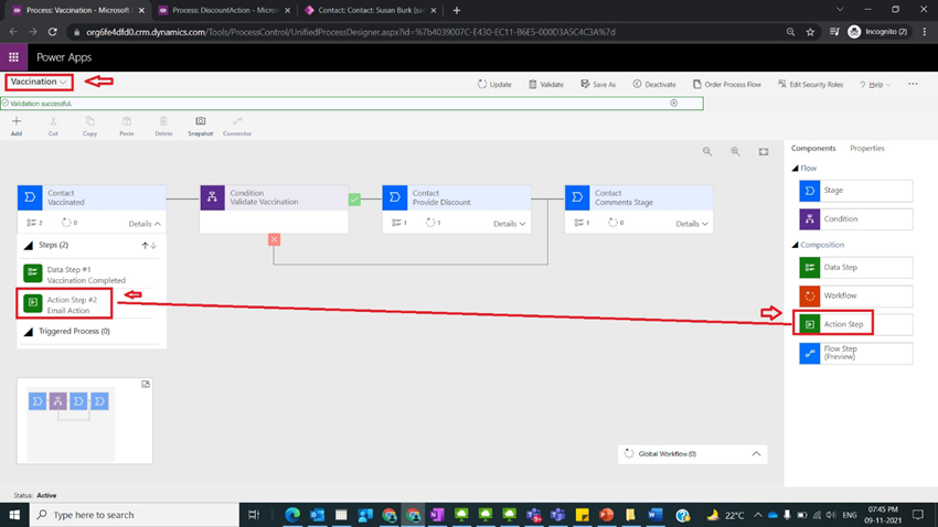 Call Action from BPF in Dynamics CRM